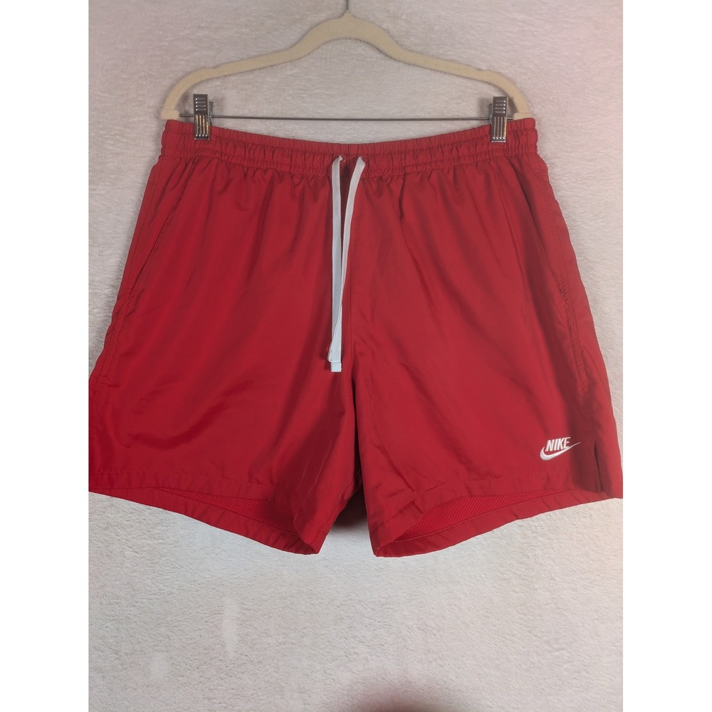 Nike Shorts Men's XL Red Athletic Mesh Lined Drawstring Pockets